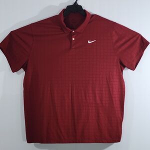 Nike Polo Shirt Mens 3XL Dri-FIT Red Golf Athletic Performance Swoosh